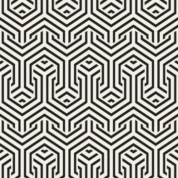 Vector Seamless Interlacing Lines Pattern. Repeating Geometric Background With Stock Illustration