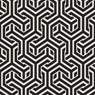 Vector Seamless Interlacing Lines Pattern. Repeating Geometric Background With Stock Illustration