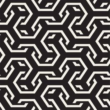 Vector Seamless Interlacing Lines Pattern. Repeating Geometric Background With Stock Illustration