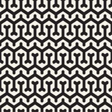 Vector Seamless Interlacing Lines Pattern. Repeating Geometric Background With Stock Illustration