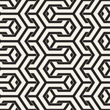 Vector Seamless Interlacing Lines Pattern. Repeating Geometric Background With 스톡 일러스트