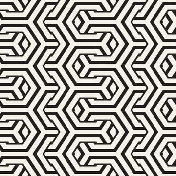 Vector Seamless Interlacing Lines Pattern. Repeating Geometric Background With 스톡 일러스트