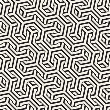 Vector Seamless Interlacing Lines Pattern. Repeating Geometric Background With Stock Illustration