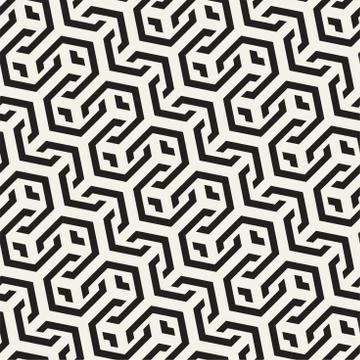 Vector Seamless Interlacing Lines Pattern. Repeating Geometric Background With Stock Illustration