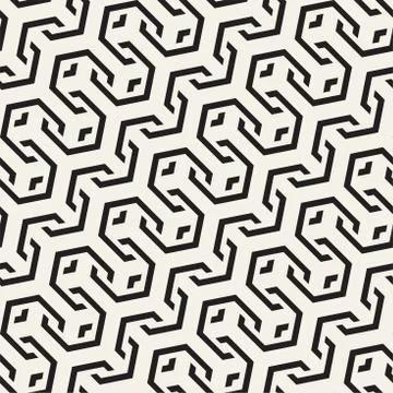 Vector Seamless Interlacing Lines Pattern. Repeating Geometric Background With Stock Illustration