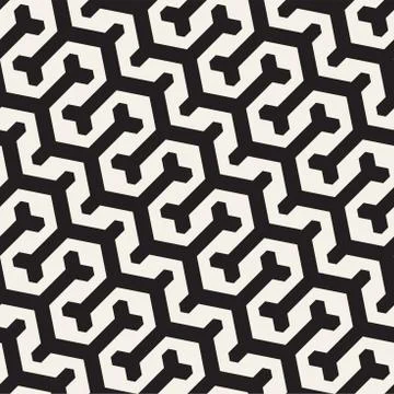 Vector Seamless Interlacing Lines Pattern. Repeating Geometric Background With Stock Illustration