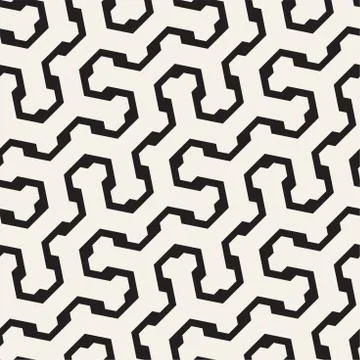 Vector Seamless Interlacing Lines Pattern. Repeating Geometric Background With Stock Illustration