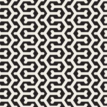 Vector Seamless Interlacing Lines Pattern. Repeating Geometric Background With Stock Illustration