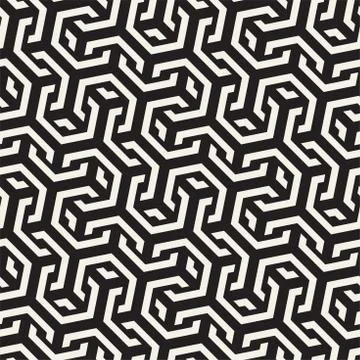 Vector Seamless Interlacing Lines Pattern. Repeating Geometric Background With Stock Illustration