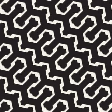 Vector Seamless Interlacing Lines Pattern. Repeating Geometric Background With Stock Illustration