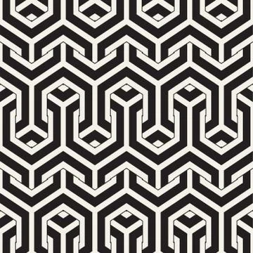 Vector Seamless Interlacing Lines Pattern. Repeating Geometric Background With Stock Illustration