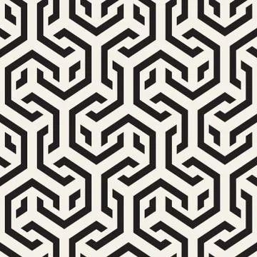 Vector Seamless Interlacing Lines Pattern. Repeating Geometric Background With Stock Illustration