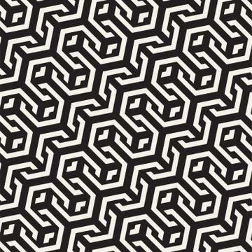 Vector Seamless Interlacing Lines Pattern. Repeating Geometric Background With Stock Illustration