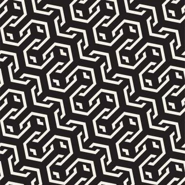 Vector Seamless Interlacing Lines Pattern. Repeating Geometric Background With Stock Illustration