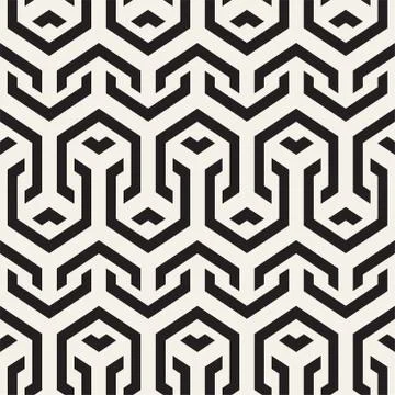Vector Seamless Interlacing Lines Pattern. Repeating Geometric Background With Stock Illustration