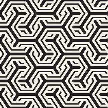 Vector Seamless Interlacing Lines Pattern. Repeating Geometric Background With Stock Illustration