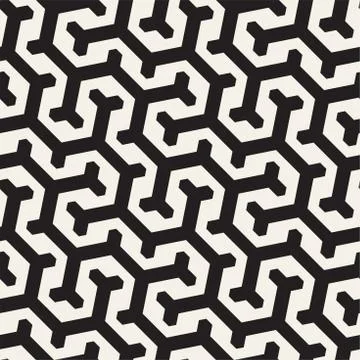 Vector Seamless Interlacing Lines Pattern. Repeating Geometric Background With Stock Illustration
