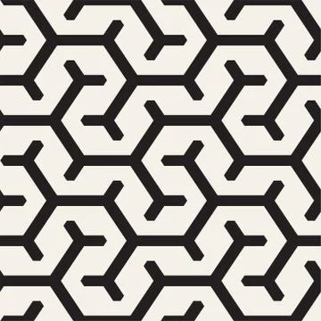 Vector Seamless Interlacing Lines Pattern. Repeating Geometric Background With Stock Illustration