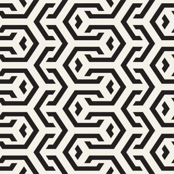 Vector Seamless Interlacing Lines Pattern. Repeating Geometric Background With Stock Illustration