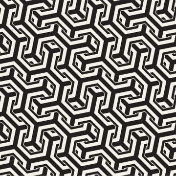 Vector Seamless Interlacing Lines Pattern. Repeating Geometric Background With Stock Illustration