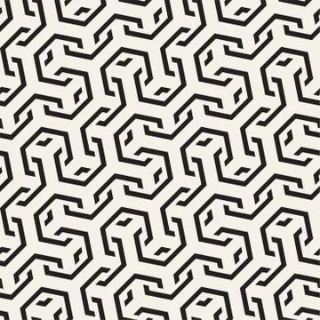 Vector Seamless Interlacing Lines Pattern. Repeating Geometric Background With Stock Illustration