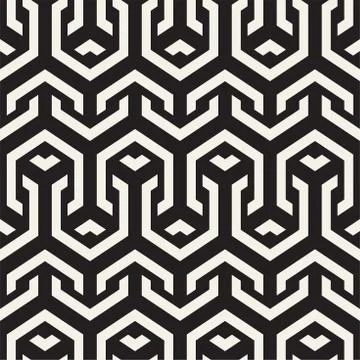 Vector Seamless Interlacing Lines Pattern. Repeating Geometric Background With Stock Illustration