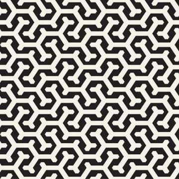 Vector Seamless Interlacing Lines Pattern. Repeating Geometric Background With Stock Illustration