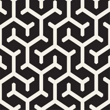Vector Seamless Interlacing Lines Pattern. Repeating Geometric Background With Stock Illustration