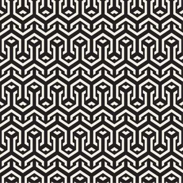 Vector Seamless Interlacing Lines Pattern. Repeating Geometric Background With Stock Illustration