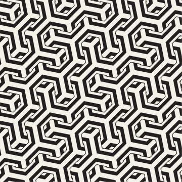 Vector Seamless Interlacing Lines Pattern. Repeating Geometric Background W.. Stock Illustration