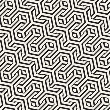 Vector Seamless Interlacing Lines Pattern. Repeating Geometric Background W.. 스톡 일러스트