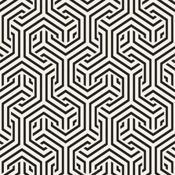 Vector Seamless Interlacing Lines Pattern. Repeating Geometric Background W.. Stock Illustration