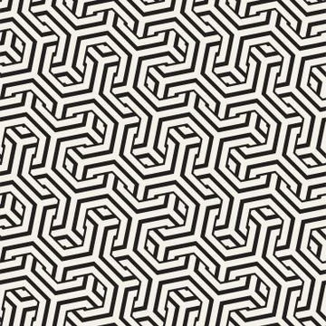 Vector Seamless Interlacing Lines Pattern. Repeating Geometric Background W.. Stock Illustration