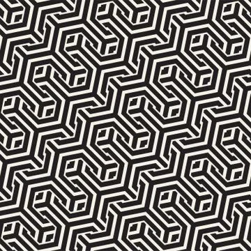 Vector Seamless Interlacing Lines Pattern. Repeating Geometric Background W.. Stock Illustration