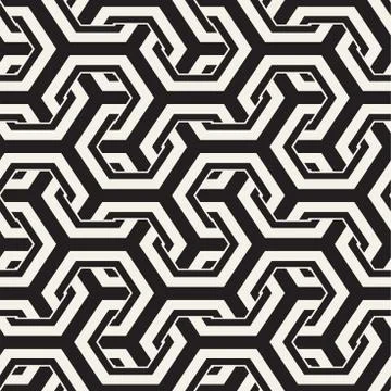 Vector Seamless Interlacing Lines Pattern. Repeating Geometric Background W.. Stock Illustration