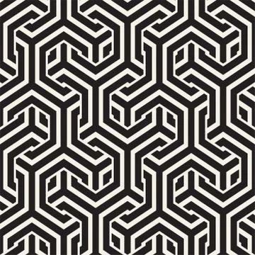 Vector Seamless Interlacing Lines Pattern. Repeating Geometric Background W.. 스톡 일러스트