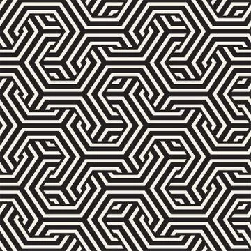Vector Seamless Interlacing Lines Pattern. Repeating Geometric Background W.. Stock Illustration