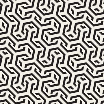 Vector Seamless Interlacing Lines Pattern. Repeating Geometric Background W.. Stock Illustration