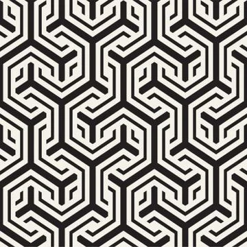 Vector Seamless Interlacing Lines Pattern. Repeating Geometric Background W.. Stock Illustration