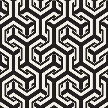Vector Seamless Interlacing Lines Pattern. Repeating Geometric Background W.. Stock Illustration