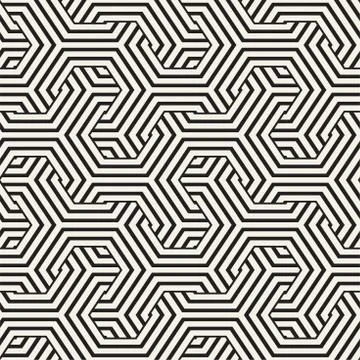 Vector Seamless Interlacing Lines Pattern. Repeating Geometric Background W.. Stock Illustration