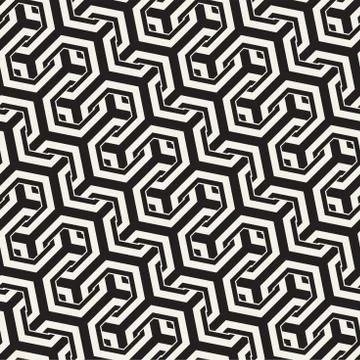 Vector Seamless Interlacing Lines Pattern. Repeating Geometric Background W.. Stock Illustration