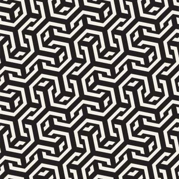 Vector Seamless Interlacing Lines Pattern. Repeating Geometric Background W.. Stock Illustration