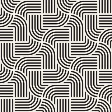 Vector seamless interlacing lines pattern. Modern abstract background. Repeating 스톡 일러스트