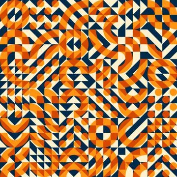 Vector Seamless Irregular Geometric Blocks Square Quilt Pattern Stock Illustration