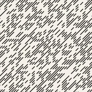 Vector Seamless Irregular Lines Grid Pattern. Trendy Monochrome Texture. Ab.. イラスト素材