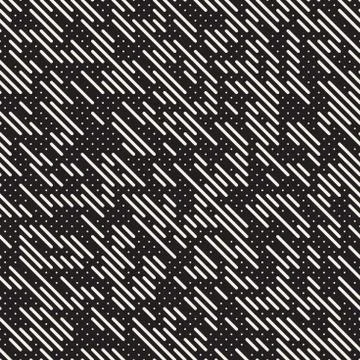 Vector Seamless Irregular Lines Grid Pattern. Trendy Monochrome Texture. Ab.. Illustrazione stock