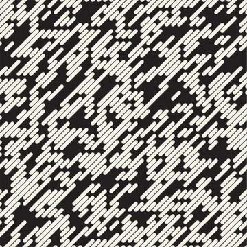 Vector Seamless Irregular Lines Grid Pattern. Trendy Monochrome Texture. Ab.. Illustrazione stock