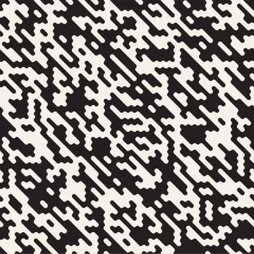 Vector Seamless Irregular Lines Grid Pattern. Trendy Monochrome Texture. Ab.. 스톡 일러스트