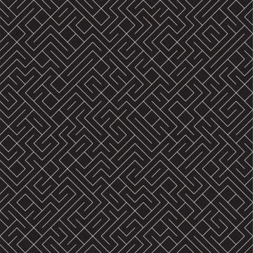Vector Seamless Irregular Lines Grid Pattern. Trendy Monochrome Texture. Ab.. Stock Illustration